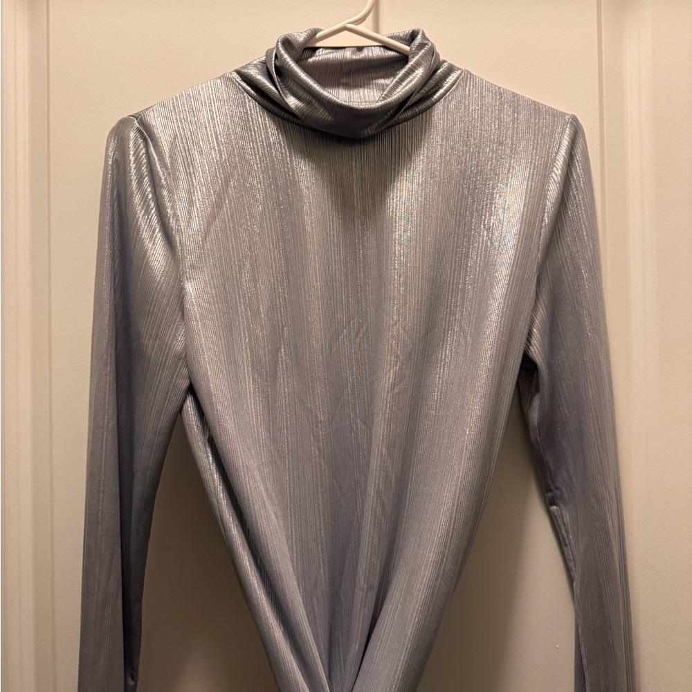 Kate Spade Metallic Silver Blouse